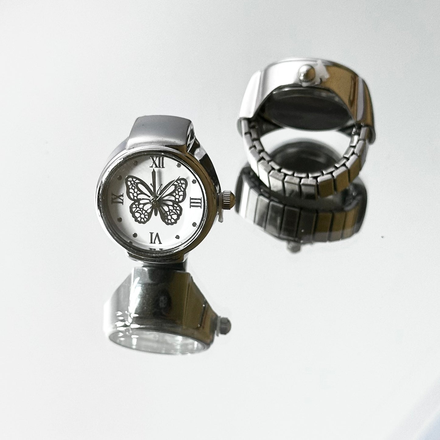 Ring watch butterfly